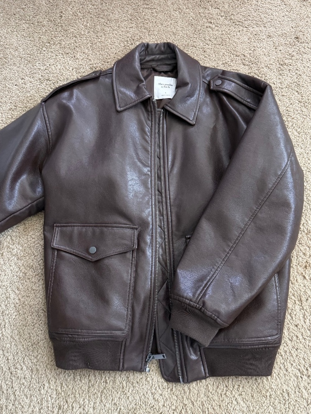 Abercrombie & Fitch Dark brown Leather Jacket